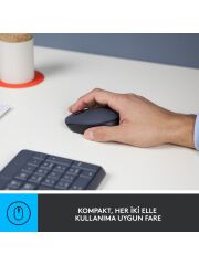 Logitech MK235 USB Kablosuz Türkçe Klavye Mouse Seti - Antrasit Gri