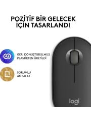 Logitech M350s Pebble 2 Bluetooth Kablosuz Sessiz Kompakt Mouse - Siyah