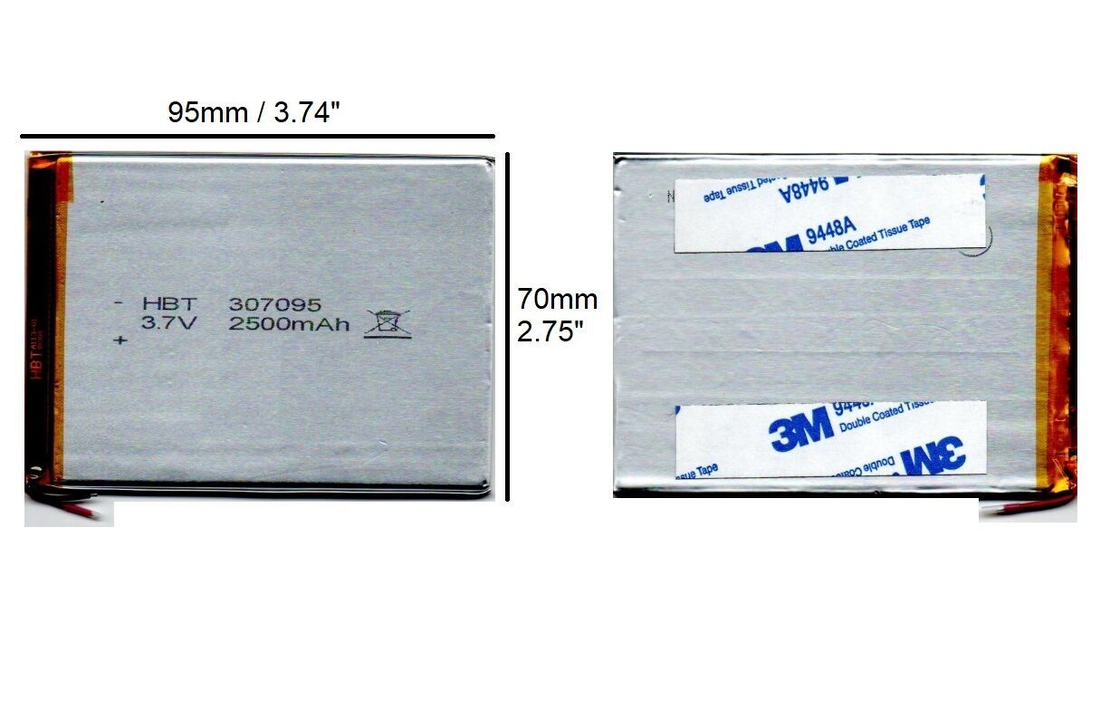 3.7V 2500mAh 307095 lityum polimer Tablet Bataryası - Pil