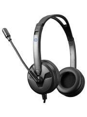 HP DHE-8009 Call Center Ayarlanabilir Kafa Bandı ve Ses Kontrolü Mikrofunlu Kulaklık - Siyah