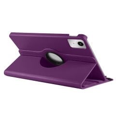 Lenovo Tab M11 TB330XU TB330FU TB331FC Stand 360 Derece Döner Kapaklı Tablet Kılıf mor