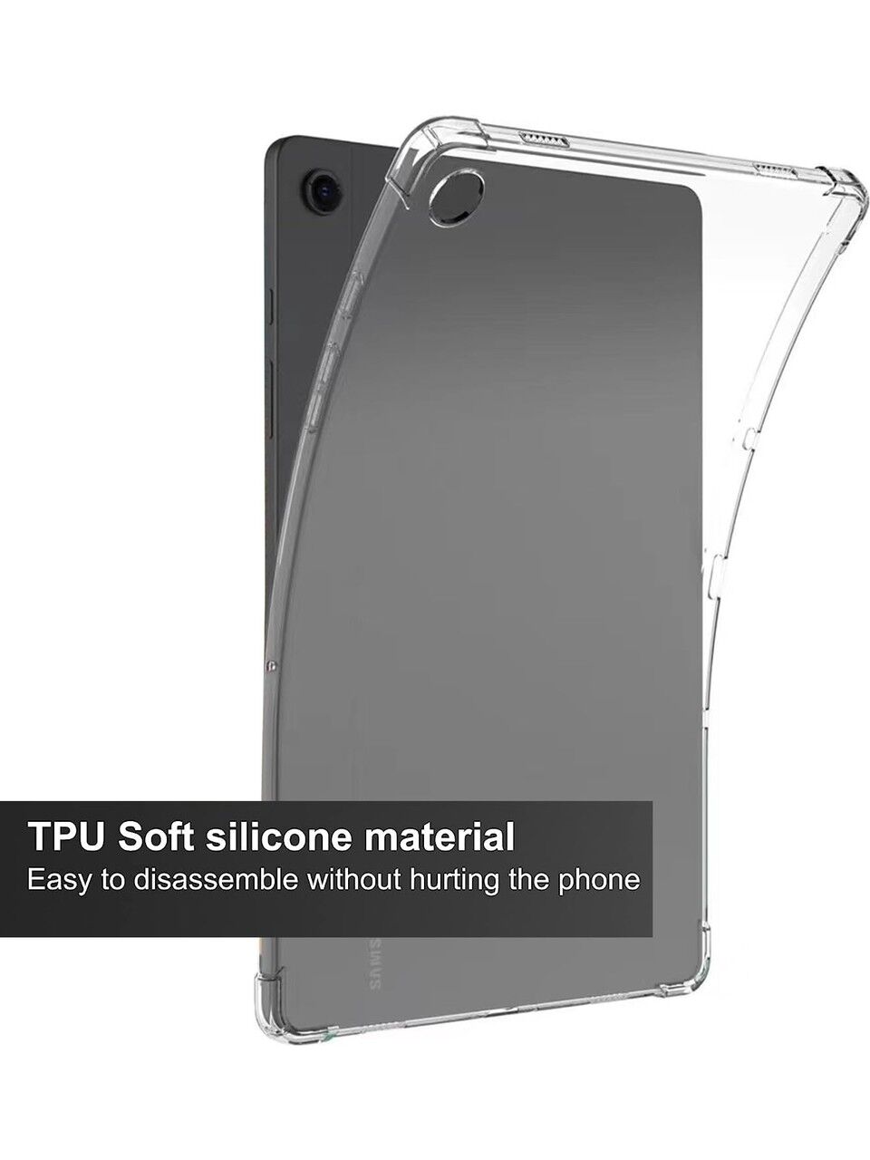 Samsung Galaxy Tab A9 8.7'' SM-X110 X115 X117 Antishock Köşe Korumalı Şeffaf Shockproof Esnek Silikon Kılıf