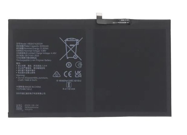 HONOR Pad 9 Hendry2-W09D HB30G1A3EGW Tablet Batarya - Pil