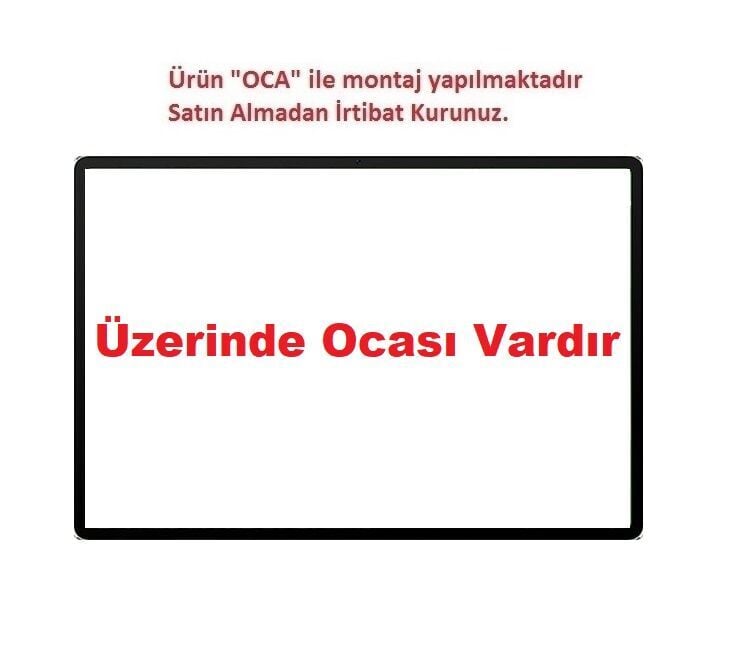 Lenovo Yoga Tab Plus 12.7'' TB520FU Tablet ZAEG0058TR Lens Cam Ön Panel - Siyah