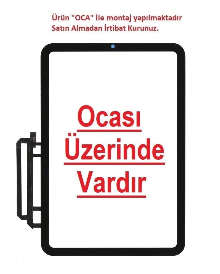 Apple iPad Mini 7 A17 Pro A2993 A2995 A2996 Dokunmatik Panel - Siyah