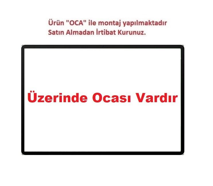 Lenovo Tab P12 12.7'' TB370FU TB372FC Lens Cam Ön Panel - Siyah