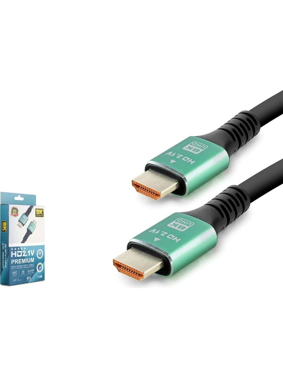 HDMI Kablo 3 Metre 8k 60Hz 3D Hdr V2.1 HDMI Kablo - Siyah-Yeşil
