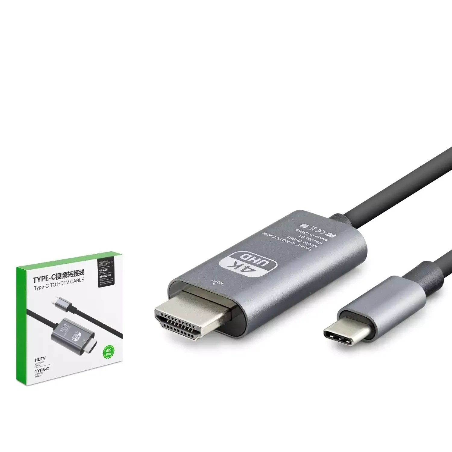 Hadron Hdx7853 Type-C To Hdmi Kablo Hdtv 4K Ultra Hd Pvc Gri