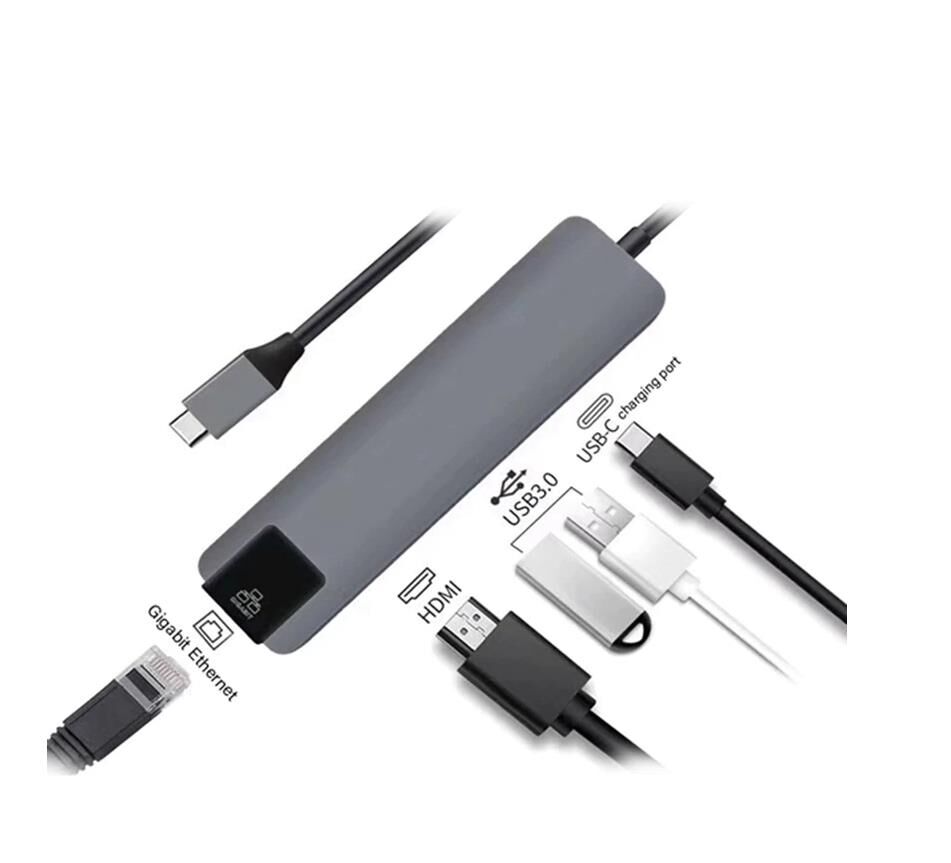 Type-C To USB 3.1 Hdmi 2xusb 3.0 Gigabit Ethernet Çevirici Dönüştürücü Adaptör