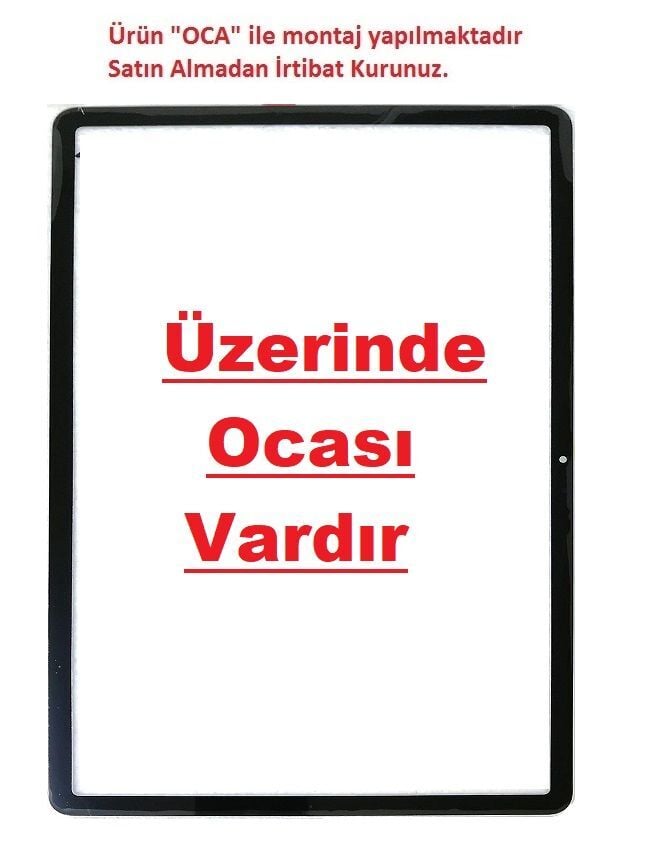 Samsung Galaxy Tab S7 Plus 12.4'' SM-T970 T975 T976 Lens Cam Ön Panel - Siyah