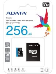 Adata 256GB Premier microSDXC Card with Adapter UHS-I Class10 V10 Hafıza Kartı
