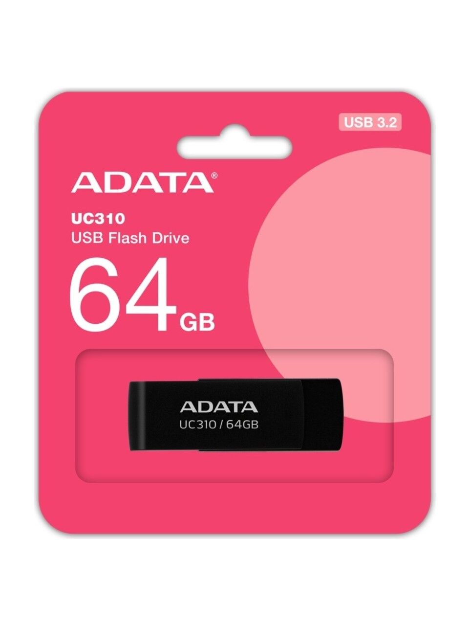 Adata USB bellek UC310 64 GB Usb3.2 Gen1 Siyah Flash Bellek