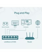 TP-Link LS1005 5 Port 10-100 Mbps Switch Plastik Kasa