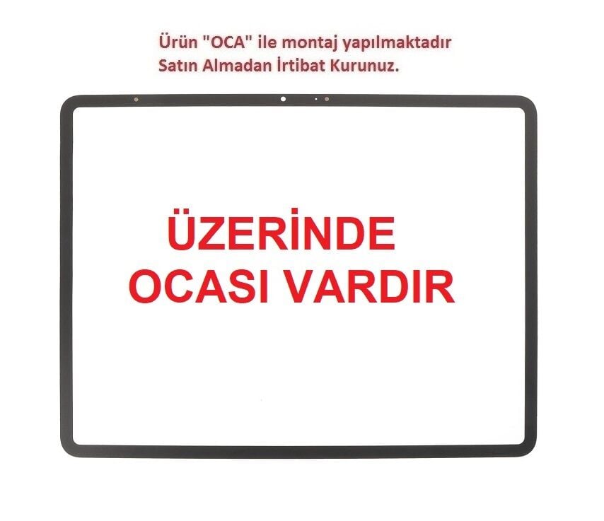 Apple iPad Air 13'' 2024 M2 6.Nesil A2898 A2899 A2900 Lens Cam Ön Panel