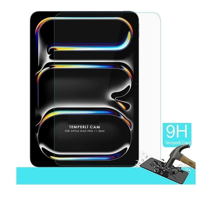 Apple iPad Air 11 M4 2026 A3459 A3460 A3463 Temperli 9H Kırılmaz Cam - Ekran Koruyucu