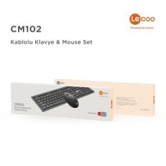 Lecoo CM102 USB Kablolu Türkçe Q Klavye & Mouse Set Siyah