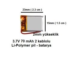 Akıllı Saat - Mp3 Çalar - Drone için 3.7V Batarya - Pil