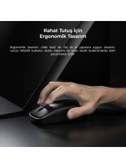 Lecoo WS208 Kablosuz 1200DPI 3 Tuşlu Sessiz PC, Mac, Dizüstü Bilgisayar için, USB Mini Alıcı ile Optik Mouse Siyah