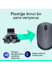 Logitech M170 USB Alıcılı Kablosuz Kompakt Mouse - Gri