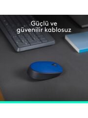 Logitech M171 USB Alıcılı Kablosuz Kompakt Mouse - Mavi