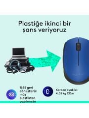 Logitech M171 USB Alıcılı Kablosuz Kompakt Mouse - Mavi