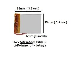 Proje ve Tasarım - Drone - Navigasyon - Mp3 Çalar için 3.7V Batarya - Pil