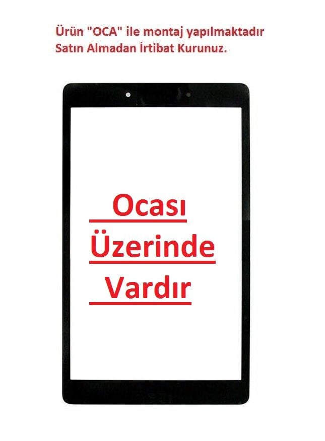 Samsung Galaxy Tab A 8.0 SM-T290 SM-T297 Lens Cam Ön Panel - Siyah