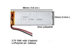 1500 mAh Powerbank - Tablet Bilgisayar - Navigasyon için 3.7V Batarya - Pil