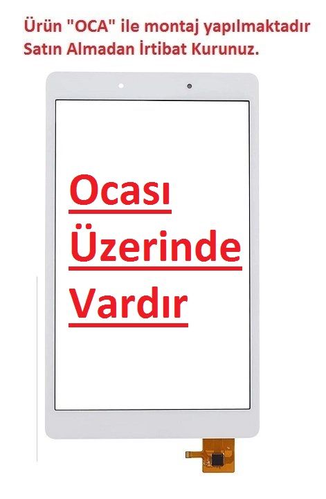 Samsung Galaxy Tab A 8.0 SM-T290 SM-T297 Dokunmatik Panel - Beyaz