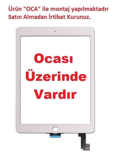 Apple iPad Air 2 A1566 A1567 Dokunmatik Panel - Beyaz