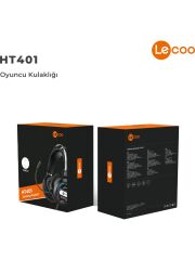 Lecoo HT401 Kablolu 3.5mm Jack + USB Kulak Üstü RGB LED Aydınlatmalı Gaming Kulaklık Siyah