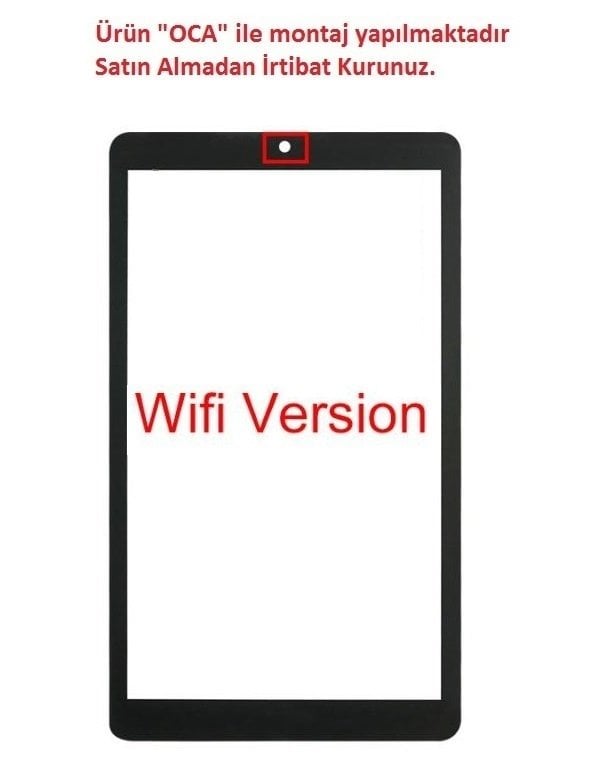 Huawei MediaPad T3 7.0 Wi-Fi BG2-W09 BG2-U01 BG2-U03 Lens Cam Ön Panel - Siyah
