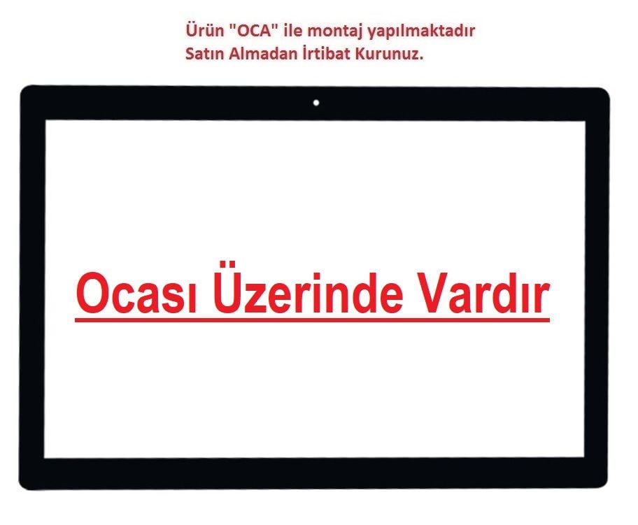 Lenovo Tab M10 TB-X605F TB-X605M X605L ZA490043TR Lens Cam Ön Panel - Siyah