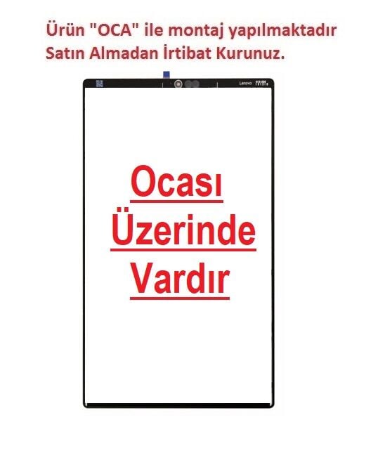 Lenovo Tab M10 HD TB-X306F TB-X306X, TB-X306V ZA6W0026TR Lens Cam Ön Panel - Siyah