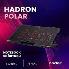Hadron Polar 6 Fanlı Laptop Soğutucu RGB 15''17'' Sessiz Çalışma