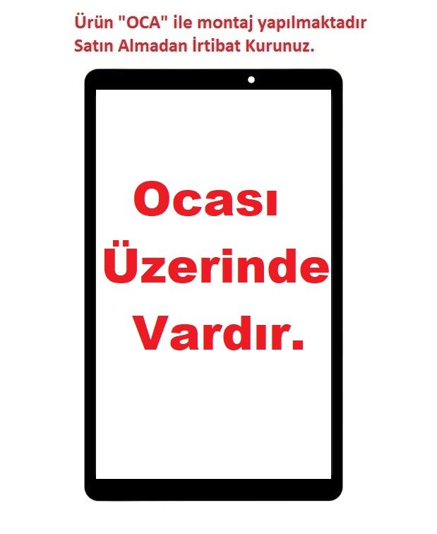 Huawei Matepad T8 KOB2-W09 KOB2-L09 Lens Cam Ön Panel - Siyah