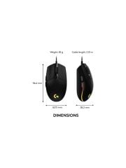 Logitech G203 Optik Kablolu Gaming Oyuncu Mouse Makrolu Siyah Optik