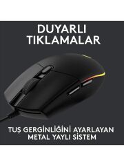 Logitech G203 Optik Kablolu Gaming Oyuncu Mouse Makrolu Siyah Optik
