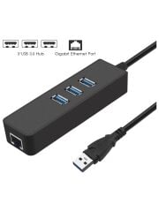 Alfais 4263 USB 3.0 To Ethernet Gigabit RJ45 3 Port Hub Çoklayıcı Adaptör
