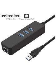 Alfais 4263 USB 3.0 To Ethernet Gigabit RJ45 3 Port Hub Çoklayıcı Adaptör