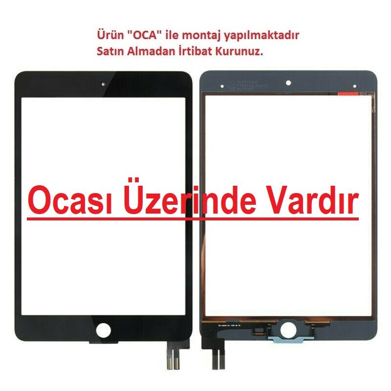 iPad Mini 5 A2133 A2124 A2125 A2126 Dokunmatik Panel - Siyah