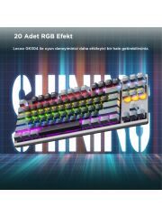 Lecoo GK304 Switch Makro Tuşlu RGB Aydınlatmalı Gaming Mekanik USB Kablolu Türkçe Q Klavye
