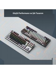 Lecoo GK304 Switch Makro Tuşlu RGB Aydınlatmalı Gaming Mekanik USB Kablolu Türkçe Q Klavye