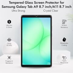 Samsung Galaxy Tab A9 8.7'' SM-X110 X115 X117 Temperli 9H Kırılmaz Cam - Ekran Koruyucu