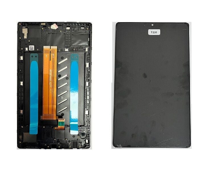 Samsung Galaxy Tab A7 Lite SM-T220 T227 Lcd Ekran + Dokunmatik Çıtalı Full Set - Siyah