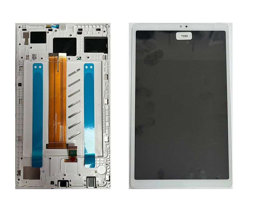 Samsung Galaxy Tab A7 Lite SM-T220 T227 Lcd Ekran + Dokunmatik Çıtalı Full Set - Beyaz