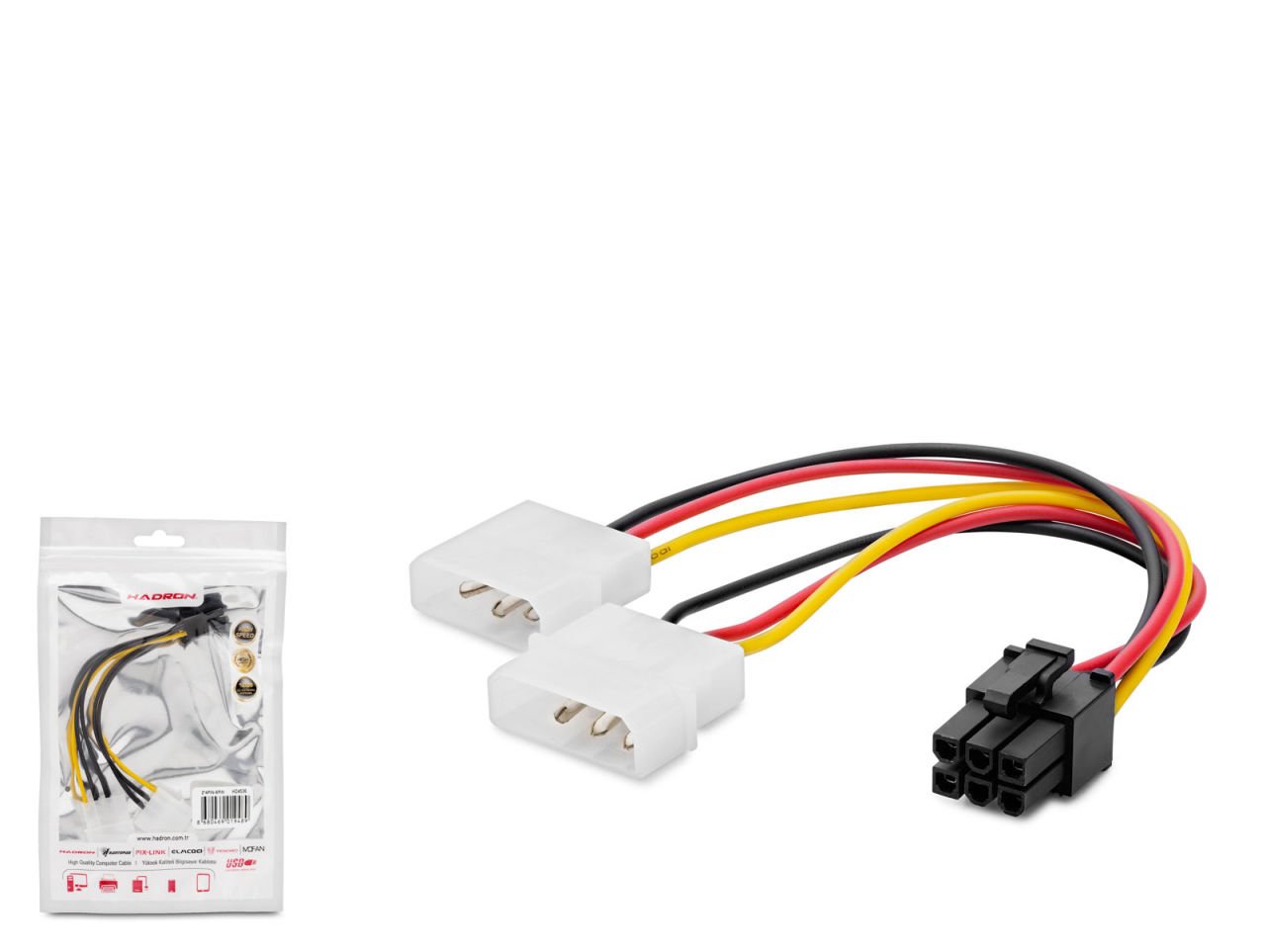Ekran Karti Kablosu 2*4pin To 6pin 12v Molex Kablo