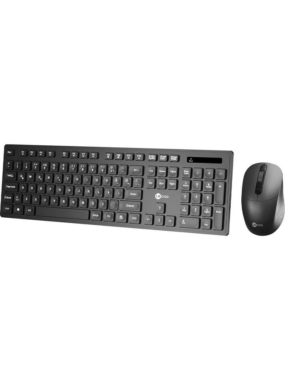Lecoo KW201 Kablosuz Türkçe Q Klavye & Mouse Set Siyah