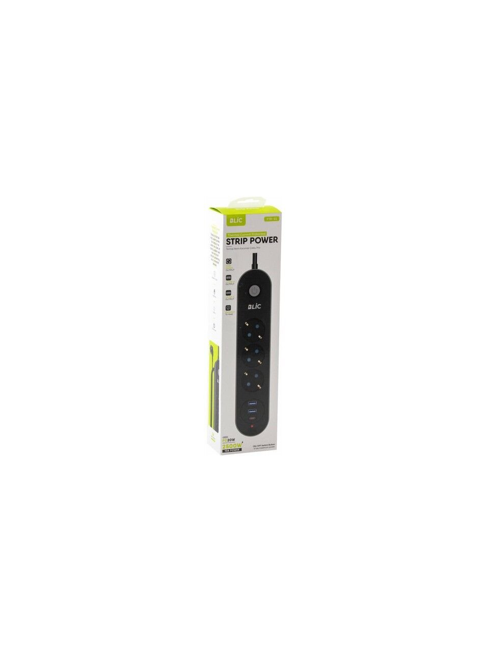 Blic Ftr-01 Priz 3 lü  3 USB Girişli 2 Metre Termal Akım Korumalı Priz