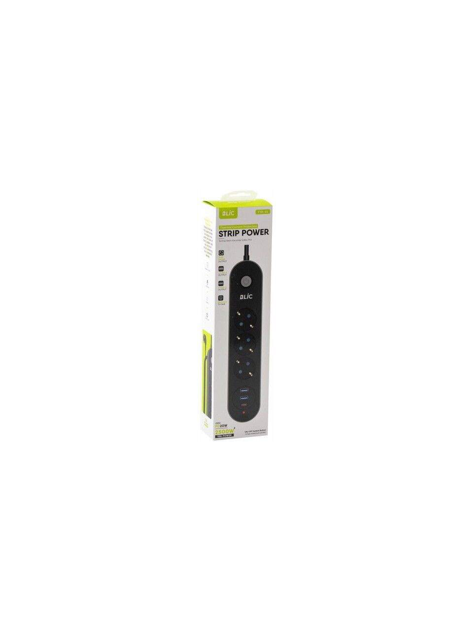 Blic Ftr-01 Priz 3 lü  3 USB Girişli 2 Metre Termal Akım Korumalı Priz
